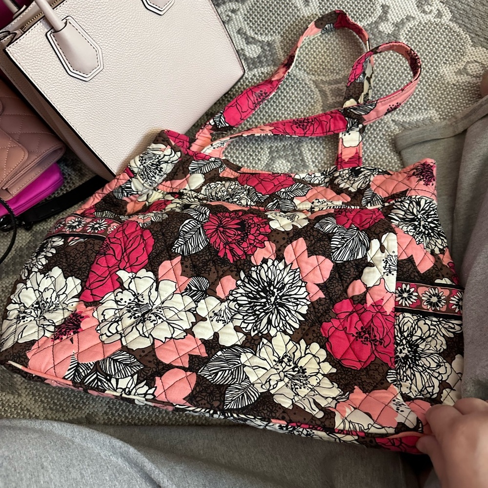 Vera Bradley Pink and Brown flower tote